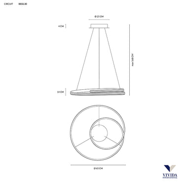 Circuit sospensione Ø65 40w 3000k - 4000k dimmerabile Vivida international Lampade a sospensione